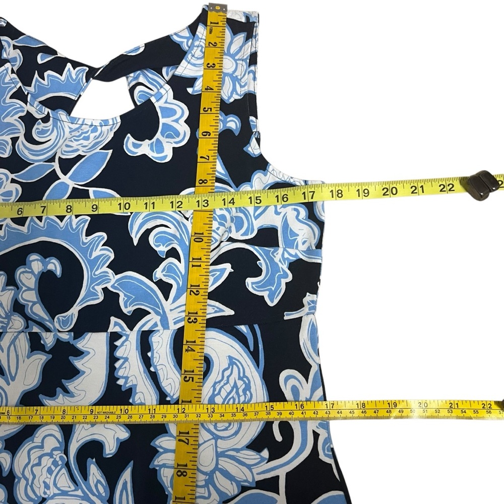 Talbots Jersey Knit Maxi Dress Dynamic Paisley Blue Sleeveless Size Medium NWT - Picture 6 of 14